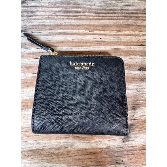 Kate Spade Black Cameron Small L-Zip Bifold Wallet - Picture 1 of 7